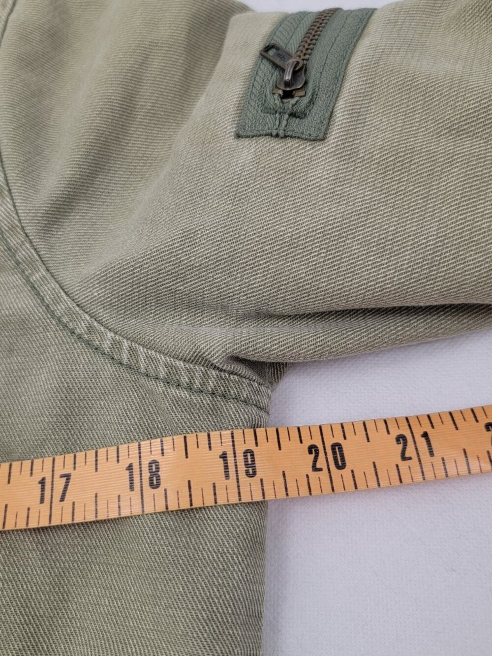 ABERCROMBIE & FITCH Womens Jacket M Cropped GREEN Utility Bomber Quilted VTG Y2K - Picture 12 of 15